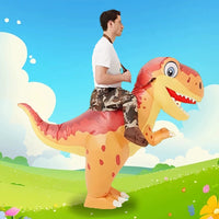 Inflatable Dinosaur Rider Costume for Adults - Triceratops, Pterodactyl, T-Rex, and Dilophosaurus Designs