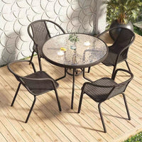 Outdoor Patio Folding Bistro Table and Chairs Set for Balcony Garden