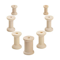 Vintage Wooden Spools for Thread Winding - Natural Wood Bobbins for Crafting and Organization
