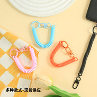 Coiled Spring Lanyard Keychain with Anti-Loss Elastic Rope for Keys and Door Clasps
