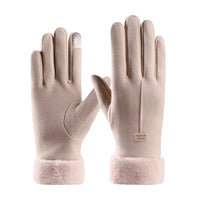 Women's Winter Thermal Fleece Lined Touchscreen Gloves with Windproof Cuff