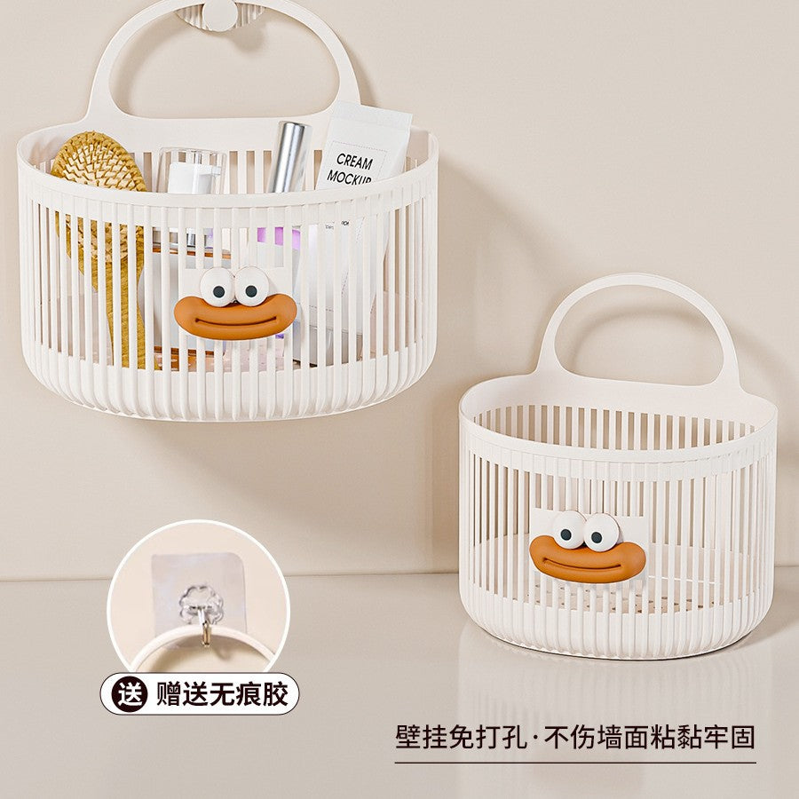 Multifunctional Wall-Mounted Storage Basket for Bathroom, Kitchen, Dorm, or Bedside