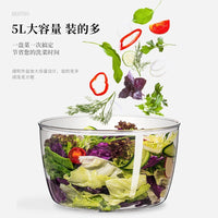 Press-Type Vegetable Spinner and Salad Dryer with Large Capacity