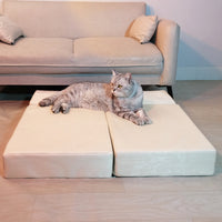 Foldable 3-Step Pet Stairs with Removable Cover for Small Dogs