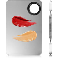 Stainless Steel Makeup Mixing Palette and Spatula Set for Foundation and Cosmetics