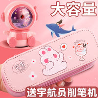 Double-Layer Large Capacity Pencil Case for Girls, Cute Kids' Stationery Pouch