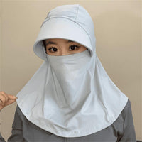 Women's Summer UV Protection Sun Hat with Wide Brim and Integrated Face Mask