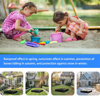 Square Sandbox Cover with Reflective Strips, Waterproof Dustproof Sandpit Protector for Kids' Outdoor Toys