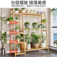 Space-Saving Bamboo Plant Stand for Balcony Patio and Indoor Use, Multi-Tiered Corner Shelf