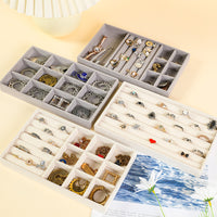 Velvet Jewelry Drawer Organizer Tray for Rings, Earrings, Necklaces, and Bracelets