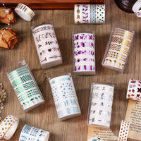 60 Rolls Gold Foil Washi Tape Set for Journaling and Decoration