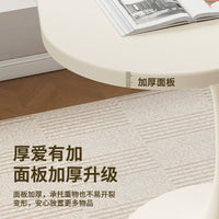 White Round Coffee Table with Acrylic Folding Chairs - Modern Small Dining Table for Living Room, Balcony, or Cafe