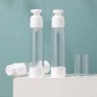 Travel Vacuum Dispenser Bottle Set for Lotions, Foundations, and Skincare