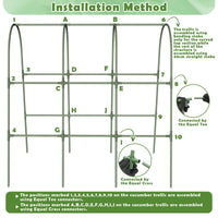 U-Shaped Cucumber Trellis for Garden Climbing Plants, Easy Assembly