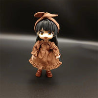 OB11 YMY 1/12 BJD Doll Dress GSC Vintage Style Wine Red Black Coffee Doll Clothes