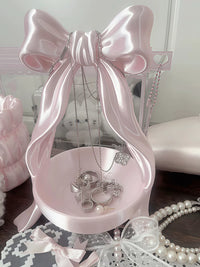 Bowknot Jewelry Display Stand for Necklaces and Rings, Desktop Organizer for Dressing Table