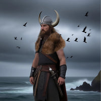 Viking Medieval Faux Fur Shawl Cape for Halloween Cosplay