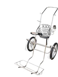 Golf Club Bag Cart Steel Push/Pull Trolley for Golf Course Caddies