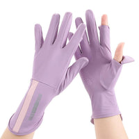 Women's Thin Ice Silk Sun Protection Gloves for Driving Cycling Touchscreen Compatible