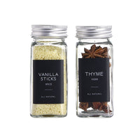 Square Aluminum Cap Spice Jars Set for Kitchen Seasoning and BBQ