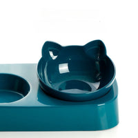 Automatic Water Dispenser Pet Bowl with Elevated Stand for Cats and Small Dogs, Double Bowl Design for Food and Water