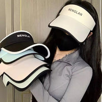 Summer UV Protection Sun Visor Hat for Women, Breathable Ice Silk Empty Top Cap for Running and Outdoor Activities