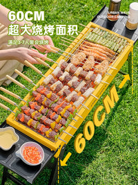 Urbanwave Portable Stainless Steel Folding BBQ Grill for Outdoor Camping and Picnics