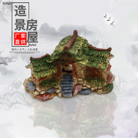 Miniature House Resin Ornament for Bonsai & Micro Landscape Decor