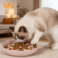 Elevated Pet Slow Feeder Bowl Anti-Vomit Anti-Slip Melamine Cat Food Dish
