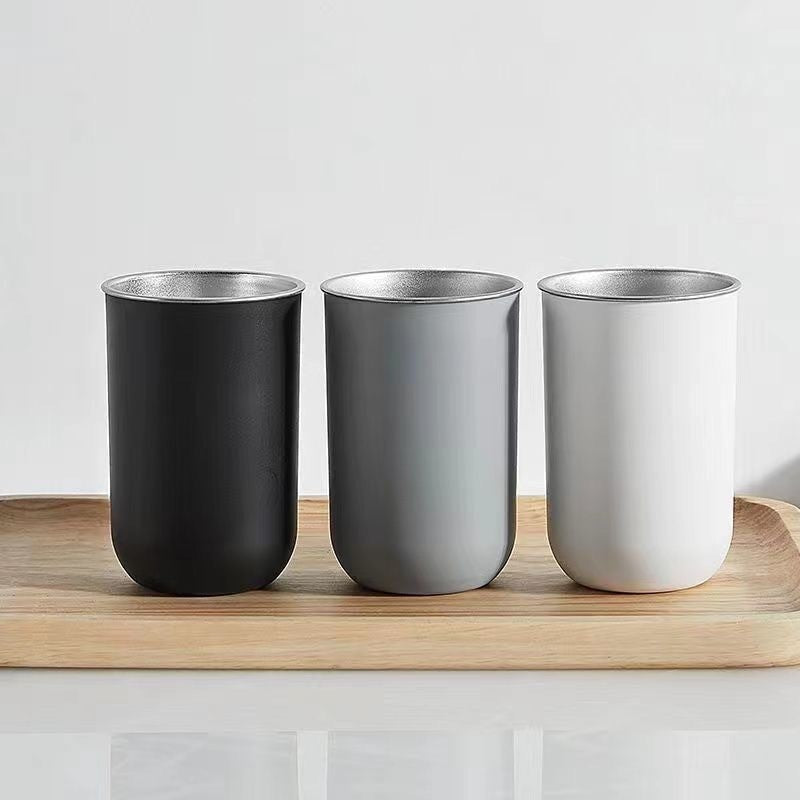 Stainless Steel Mouthwash Cup, Anti-mold Toothbrush Holder for Home Bathroom