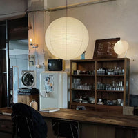 Nordic Silk Ball Chandelier Japanese Wabi-Sabi Style Lantern Pendant Light for Dining Room Villa Decor