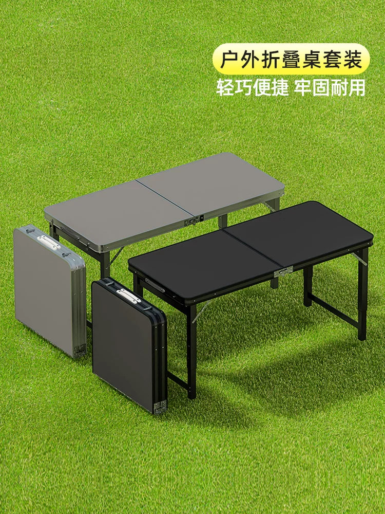 Portable Folding Table with Stools for Outdoor Camping Picnic Market