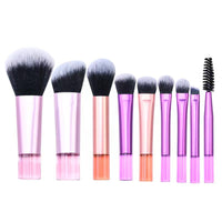 10-Piece Crystal Handle Makeup Brush Set for Travel - Powder, Contour, Blush, Eyeshadow