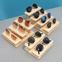 Solid Wood Eyeglass and Sunglass Display Stand, Tiered Jewelry and Figurine Organizer