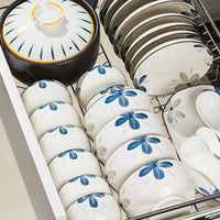 Underglaze Ceramic Rice Bowl Set, High Aesthetic Individual Dinnerware