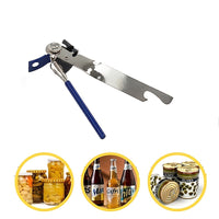 One-Handed Can Opener Stainless Steel Manual Jar Lid Remover for Kitchen