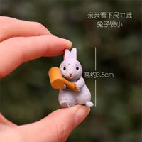 Cute Mini Rabbit Figurines for Micro Landscape and Desktop Decor