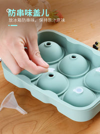 Silicone Sphere Ice Cube Mold for Whiskey and Desserts, Round Ice Ball Maker with Funnel