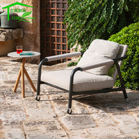 Outdoor Wicker Rattan Patio Bistro Set with Coffee Table and Armchairs