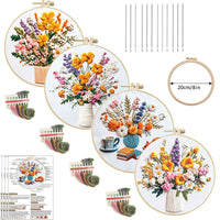 DIY Embroidery Kit with Floral Patterns for Beginners
