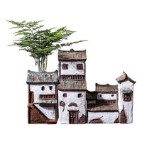 Chinese Style Micro Landscape Ornament for Fish Tank and Garden Decor, Ceramic Planter