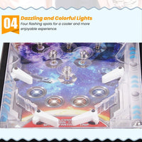 Electric Musical Counting Pinball Machine for Kids, Educational Desktop Game