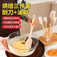 Integrated Silicone Spatula and Basting Brush Set for Baking and Cooking