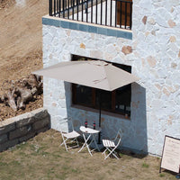 Half-Round Wall-Mounted Patio Umbrella with Adjustable Height and UV Protection