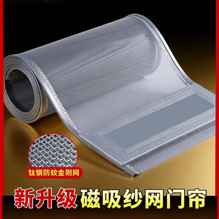 Magnetic Self-Adhesive Screen Door Curtain for Insect Protection and Ventilation