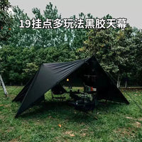 19-Point Black Glue Silver Coated Tarp for Outdoor Camping, Sunshade and Rain Shelter
