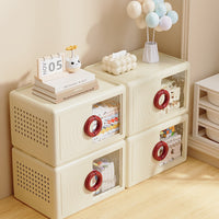 Stackable Waterproof Magnetic Storage Cabinet with Lid for Kitchen and Desktop