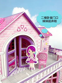 Kids 3D Puzzle House Model Double-Layer Villa Building Toy for Girls 8-10 Year Old Birthday Gift