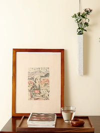 Ceramic Wall-Mounted Vase for Living Room Decor, Japanese Style Plant Holder