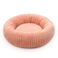Flannel Winter Warm Cat Bed with Scratch Pad - Round Pet Nest for Sleeping and Scratching